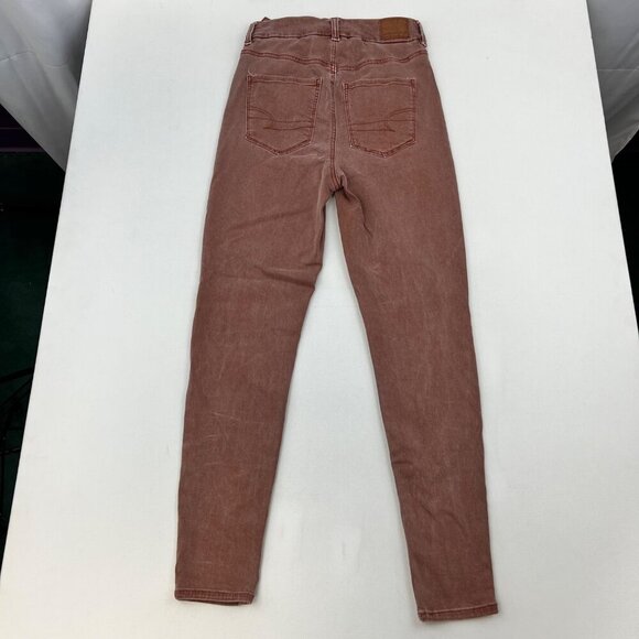 American Eagle Womens Curvy Jeggings High Rise Rose Size 0 Short Buckle - Picture 7 of 10